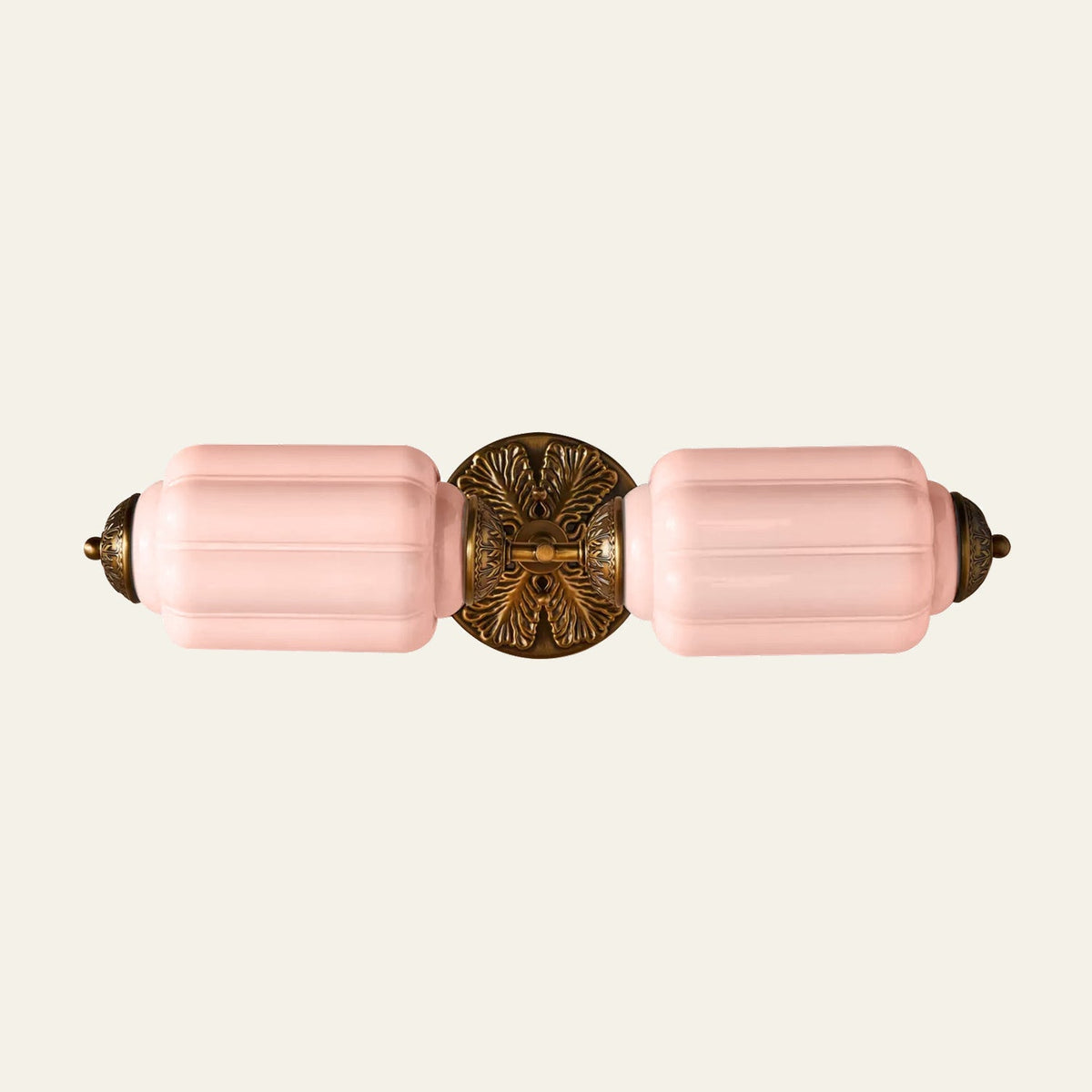 Milk Glass Vanity Light, Art Deco 2-Light Brass or Black