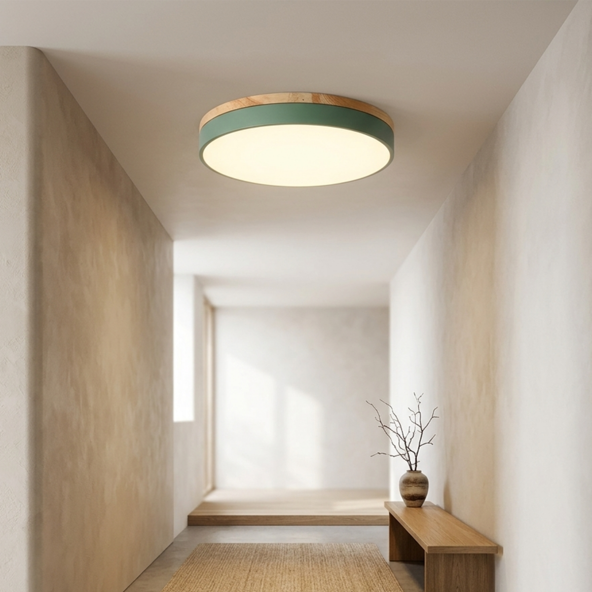 Bauhaus Disc Ceiling Light, Flat Round Flush Mount Lamp