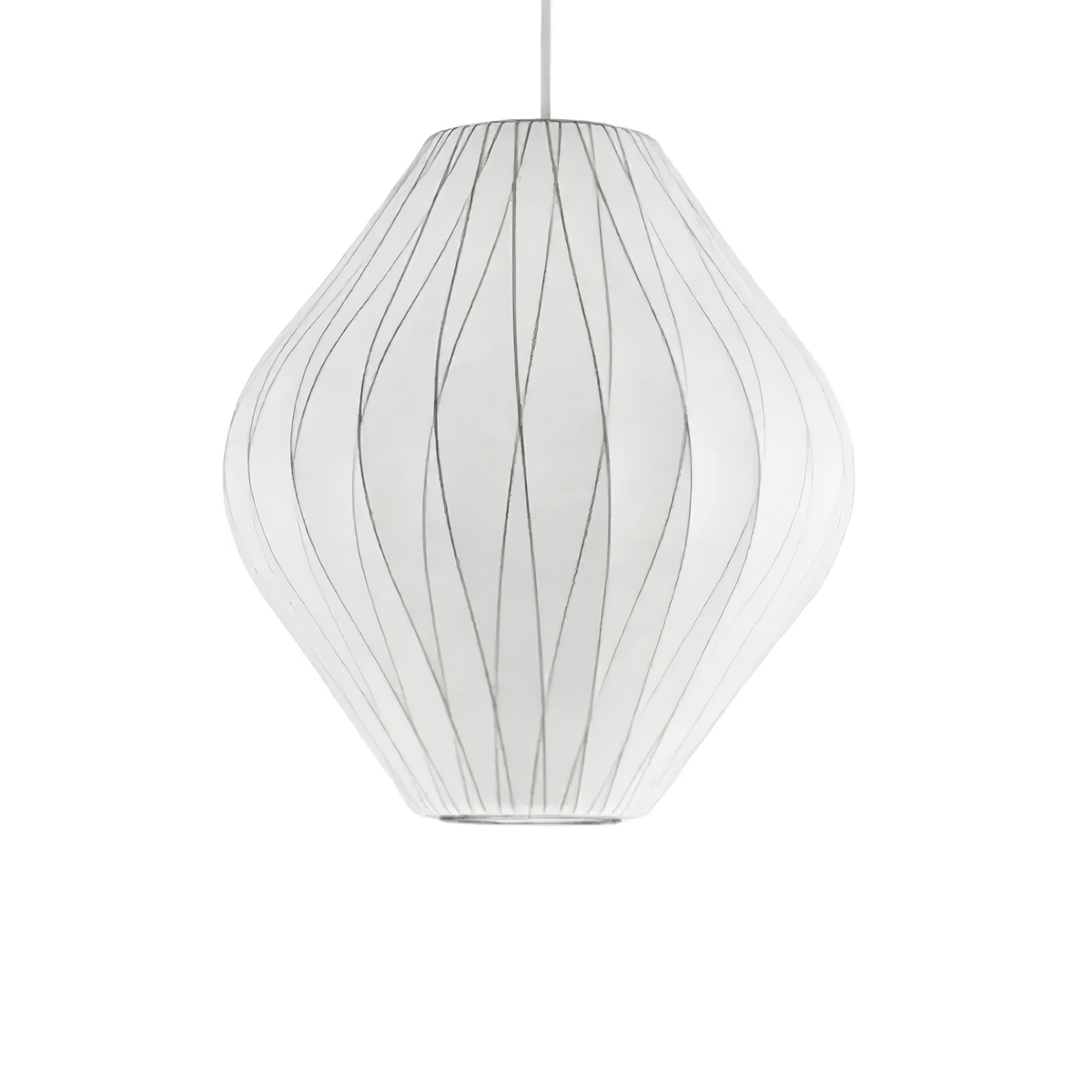 Silk Bubble Pendant Light, Mid Century Bubble Lamp Shade