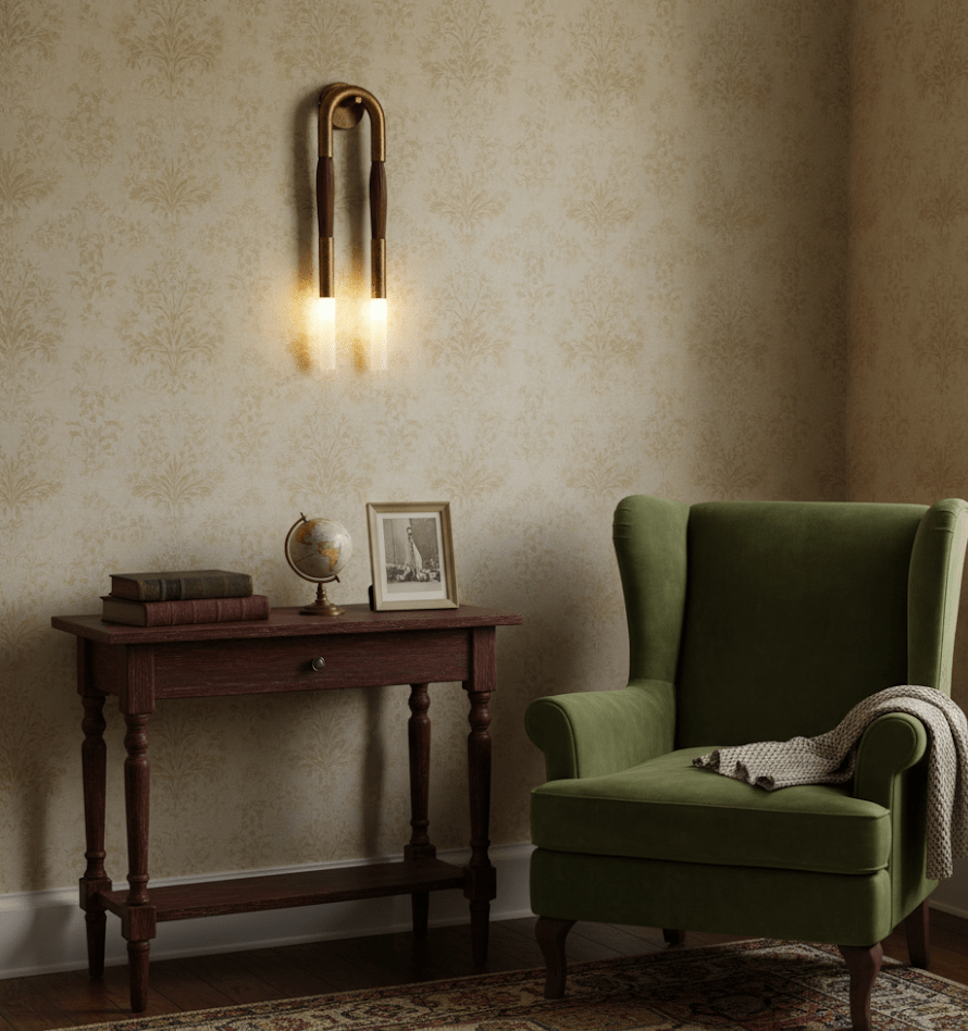 Horsehair Wall Sconce, Sculptural Faux Mane Iron Wall Light