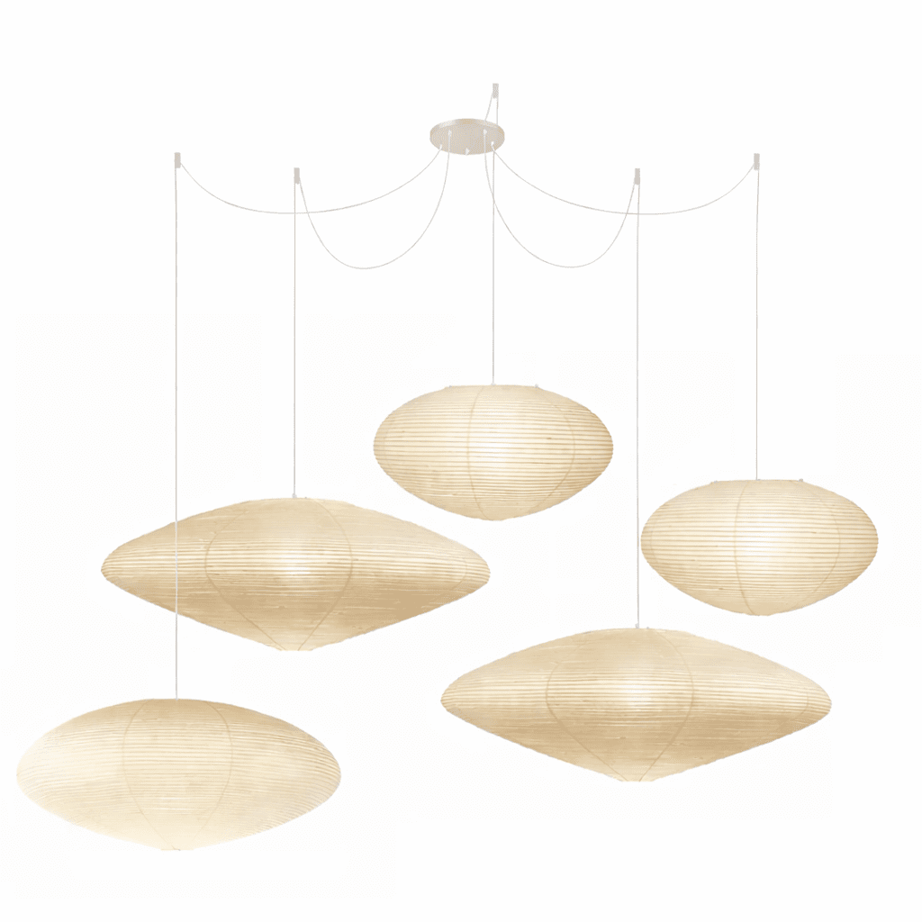 Washi Paper Lantern Pendant Light, Japandi Ceiling Lamp