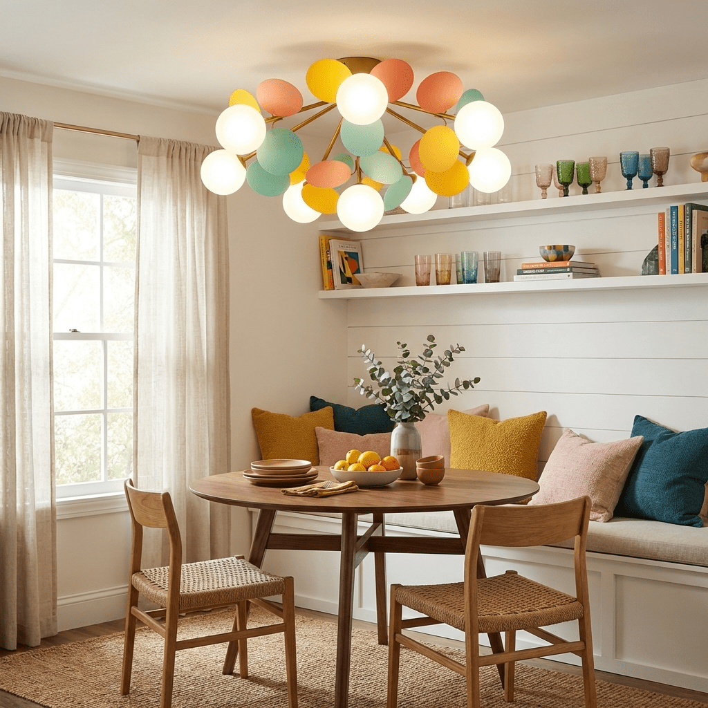Bauhaus Pastel Disc Ceiling Light, Acrylic Flush Mount Lamp