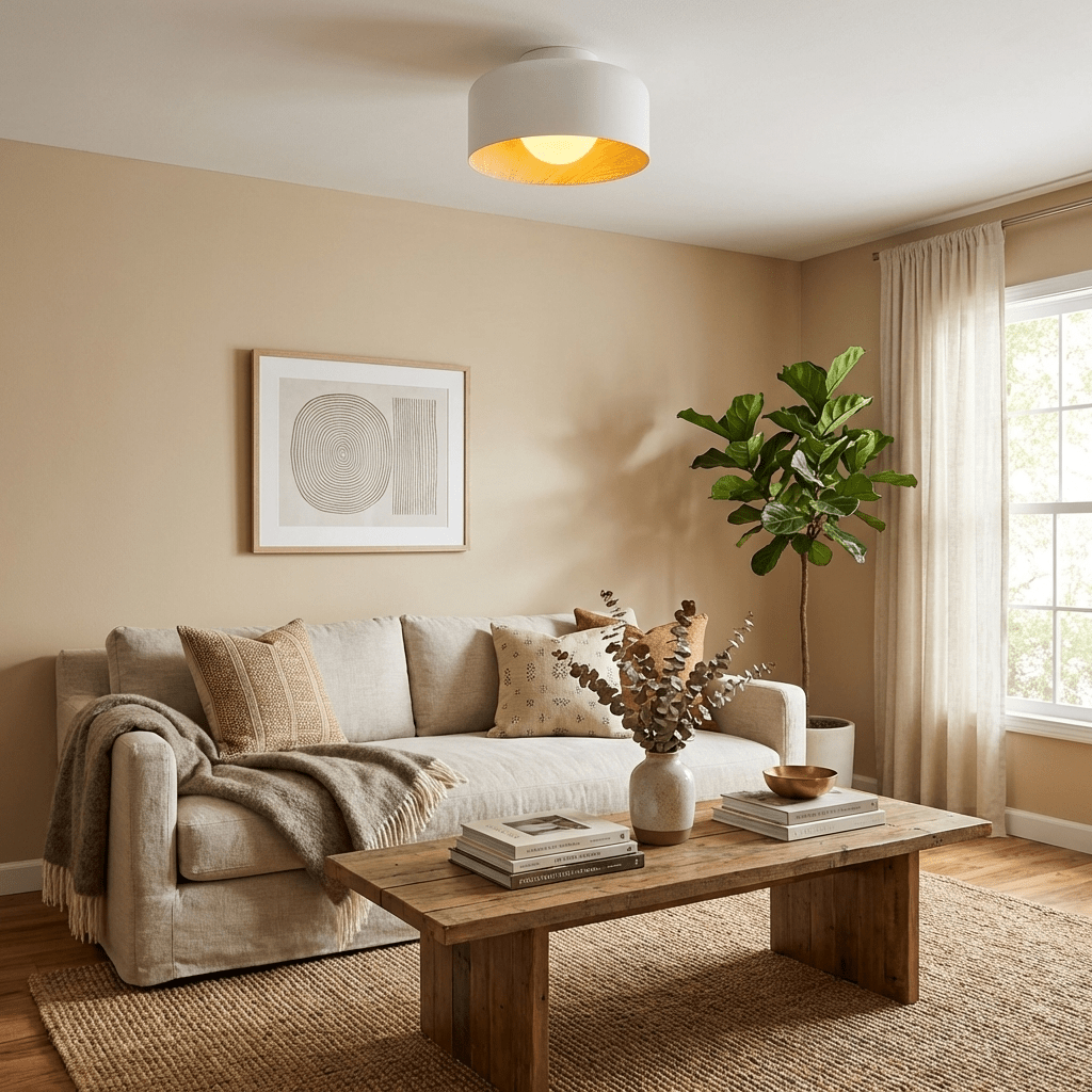 Glass Globe Ceiling Light, Wood Grain Dome Wall Light