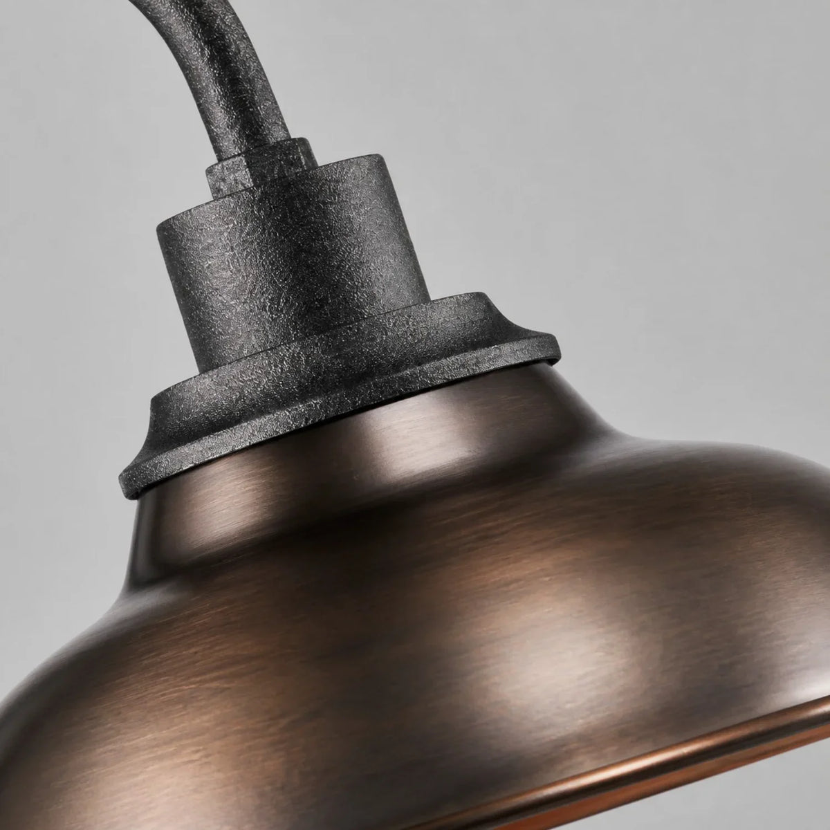 Outdoor Barn Light, 12 in Gooseneck Dome Metal Wall Sconce