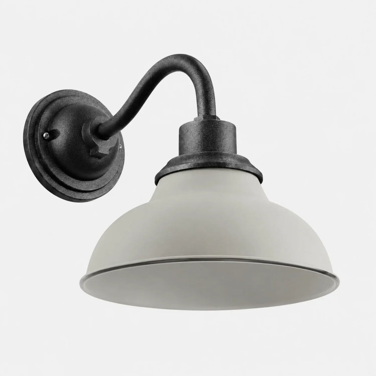 Outdoor Barn Light, 12 in Gooseneck Dome Metal Wall Sconce