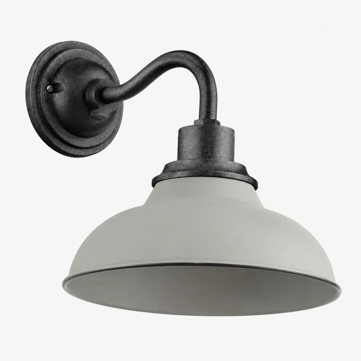 Outdoor Barn Light, 12 in Gooseneck Dome Metal Wall Sconce