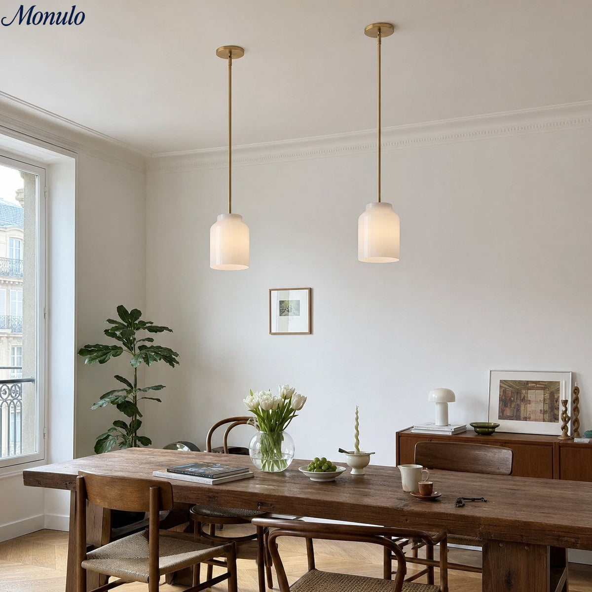Nordic Glass & Metal Pendant Light, Kitchen Island Lamp