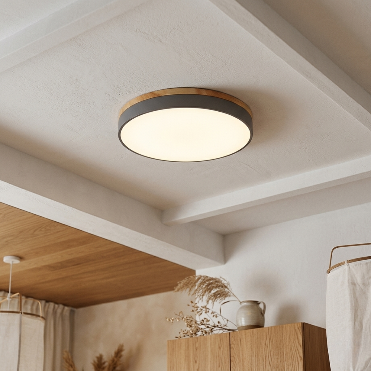 Bauhaus Disc Ceiling Light, Flat Round Flush Mount Lamp