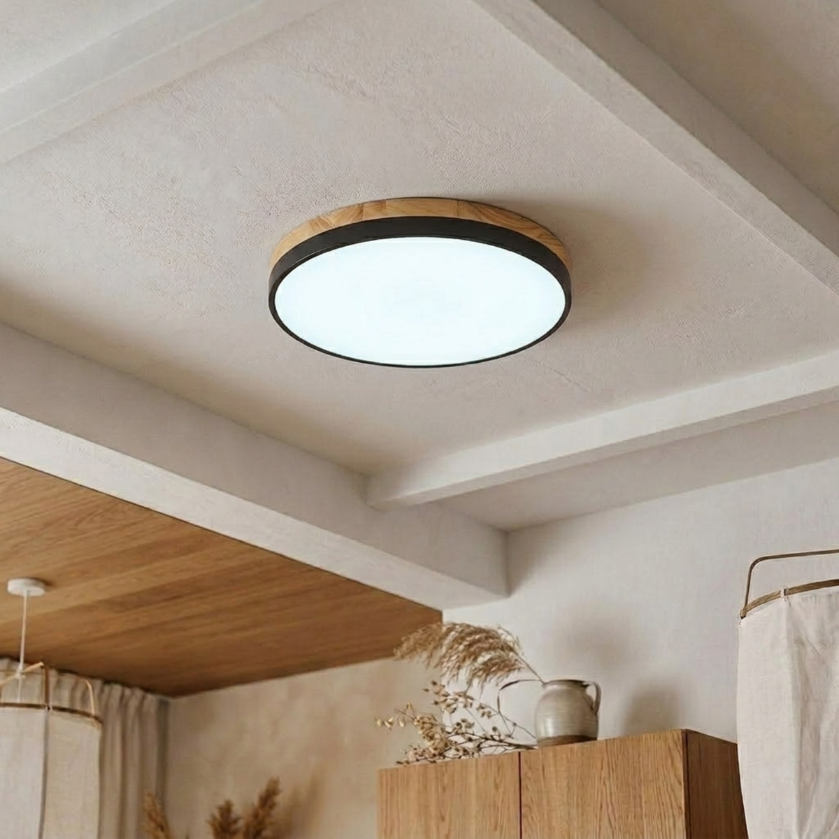 Bauhaus Disc Ceiling Light, Flat Round Flush Mount Lamp
