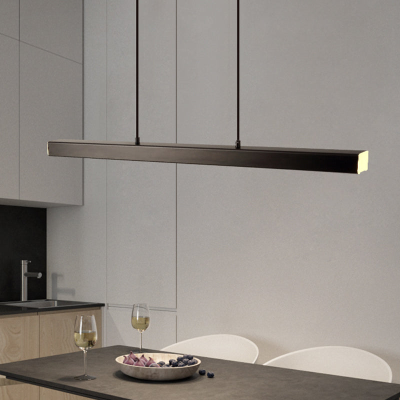 Linear LED Pendant Light, Black or Brown Dining Table Lamp