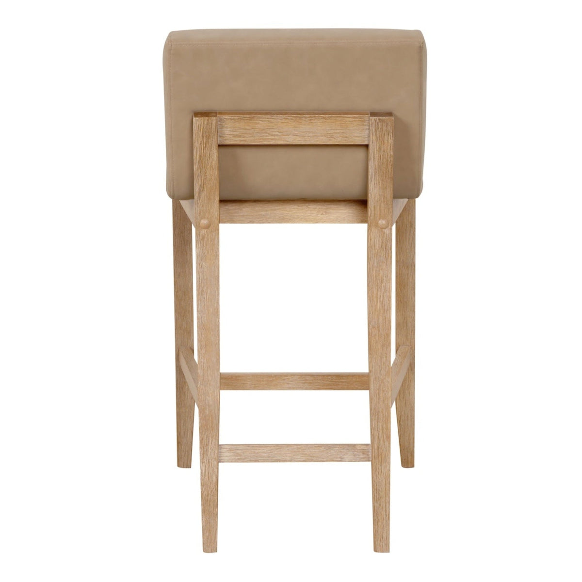 Faux Suede Counter Stool, Light Brown Wood Kitchen Stool
