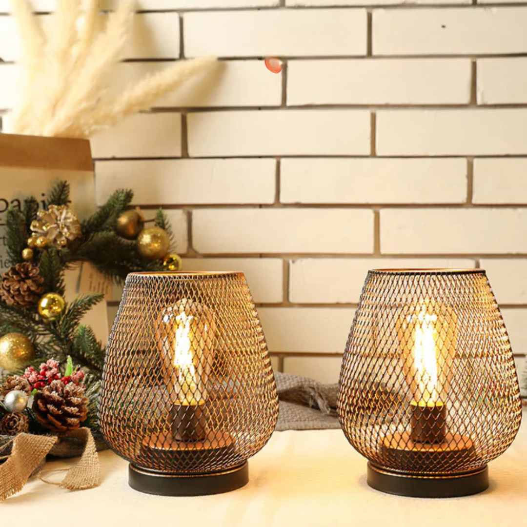 Wireless LED Table Lamp, Portable Metal Battery Lamp