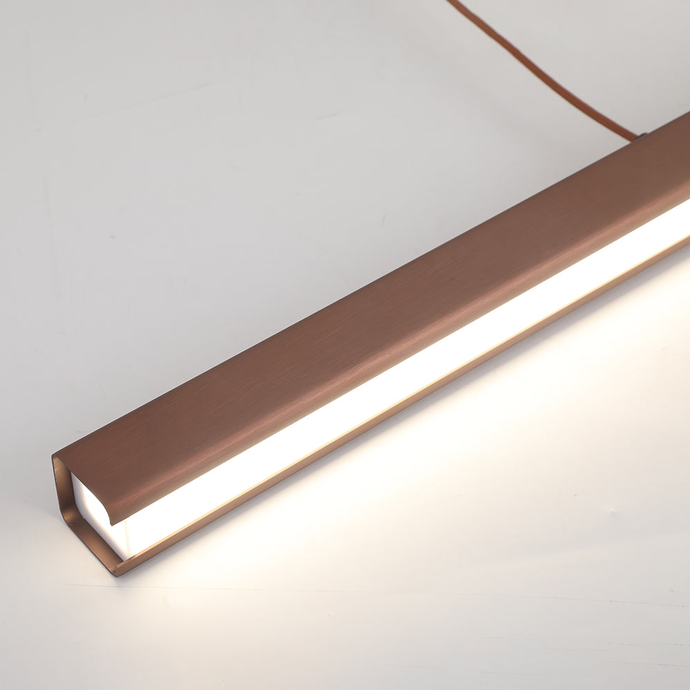 Linear LED Pendant Light, Black or Brown Dining Table Lamp