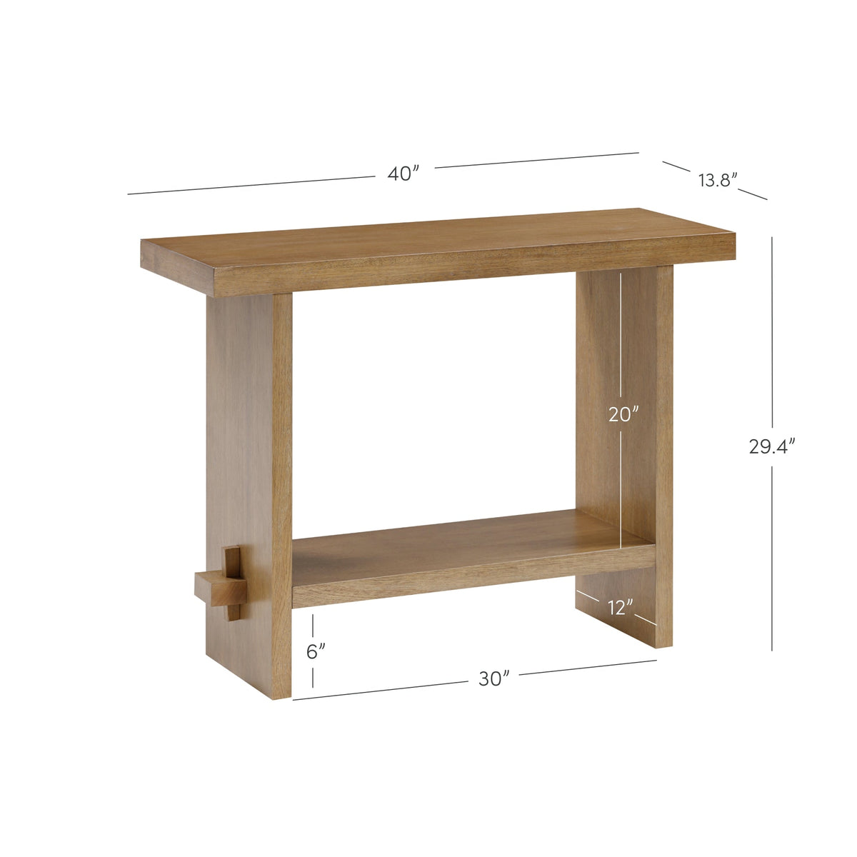Rustic Wood Console Table, Light Brown Entryway Table