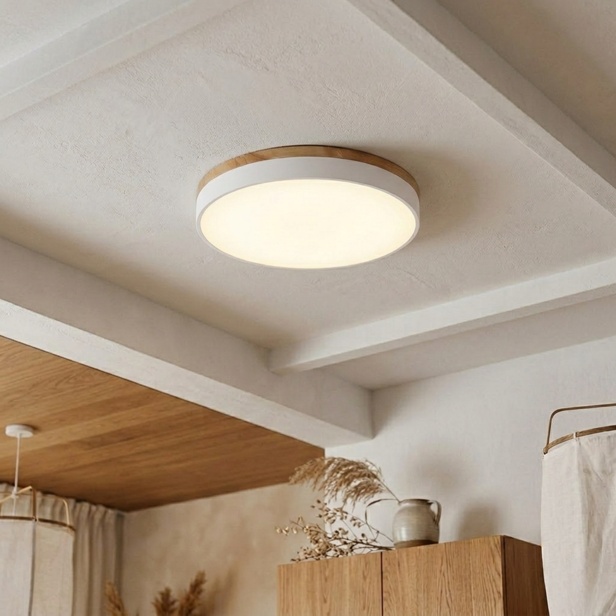 Bauhaus Disc Ceiling Light, Flat Round Flush Mount Lamp
