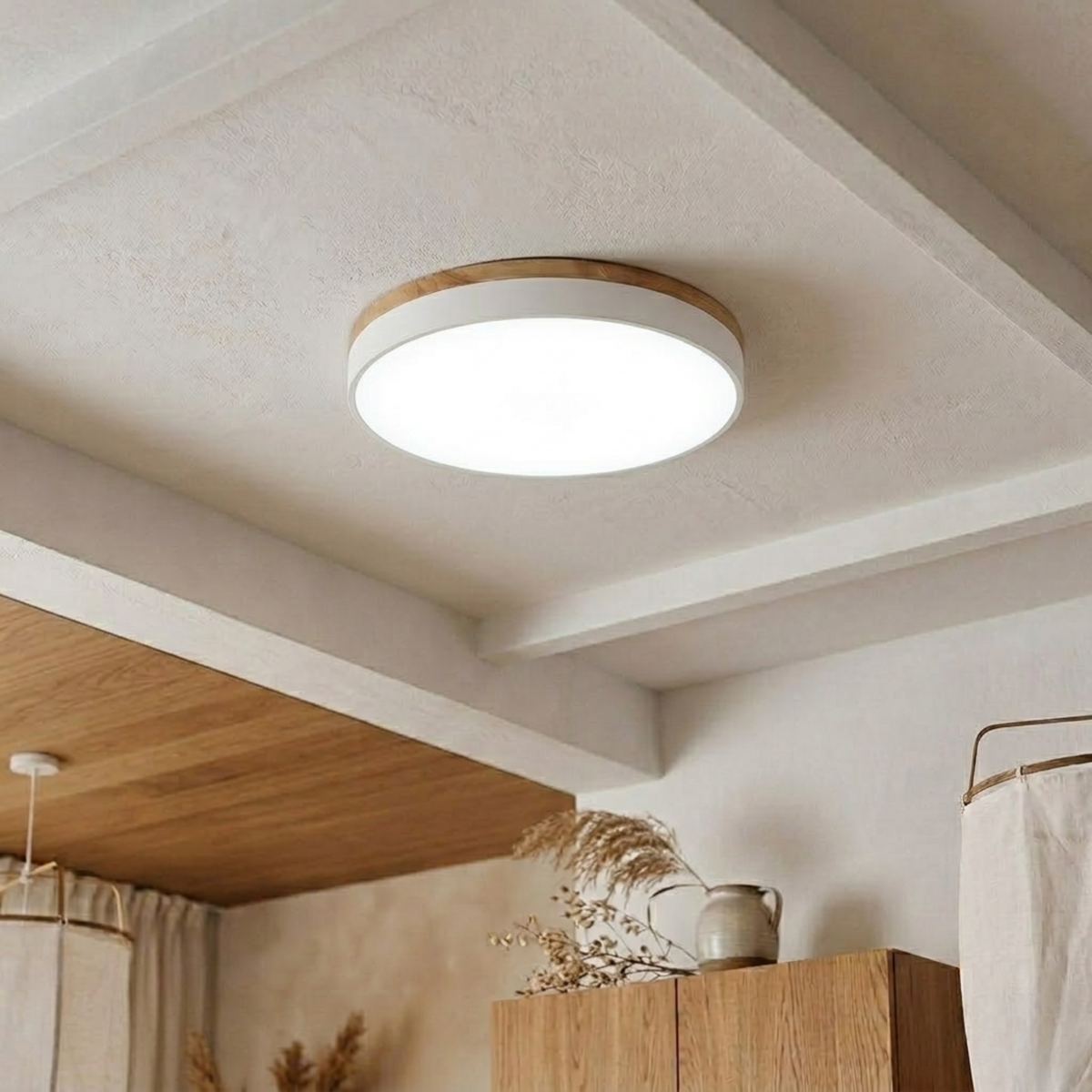 Bauhaus Disc Ceiling Light, Flat Round Flush Mount Lamp