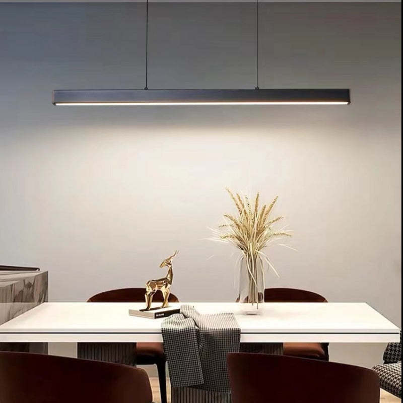 Linear LED Pendant Light, Black or Brown Dining Table Lamp