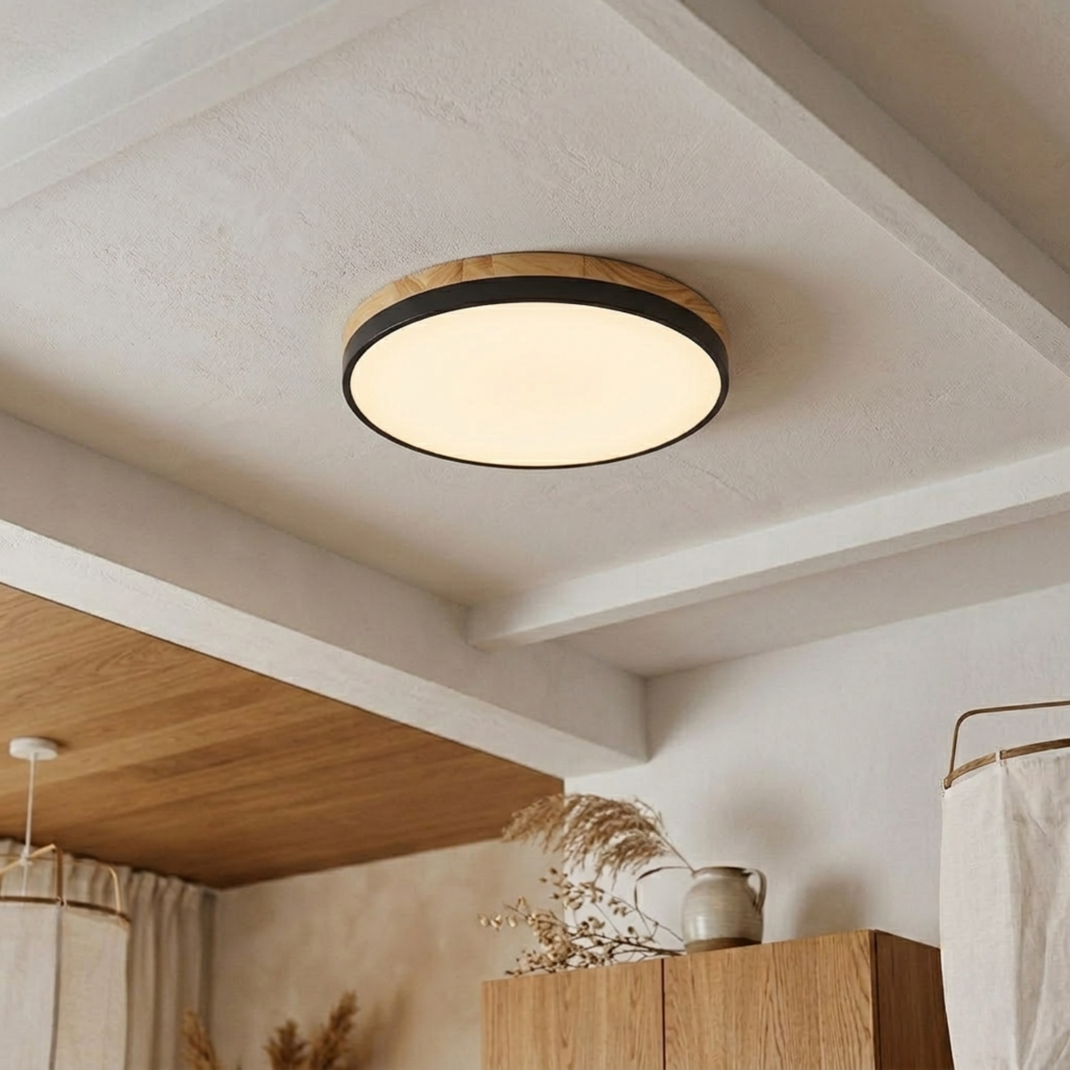Bauhaus Disc Ceiling Light, Flat Round Flush Mount Lamp