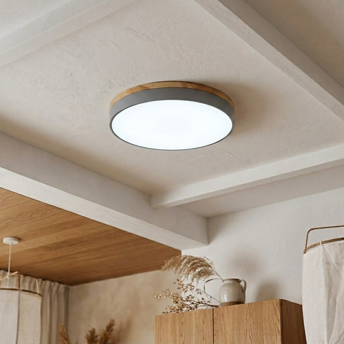 Bauhaus Disc Ceiling Light, Flat Round Flush Mount Lamp