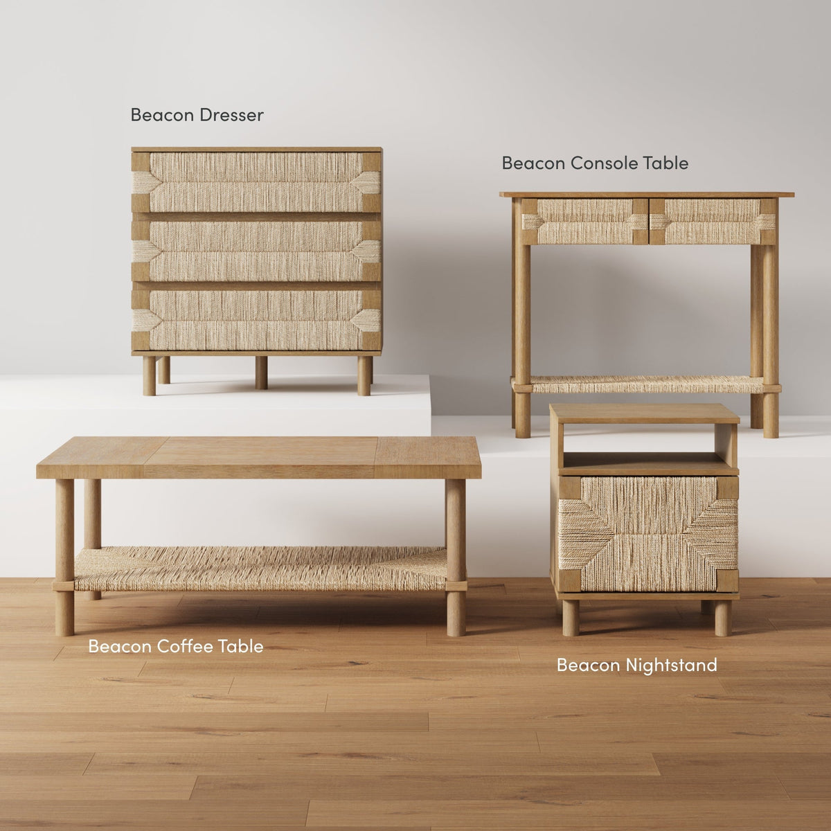 Boucle Counter Height Bar Stool, Woven Seagrass Back