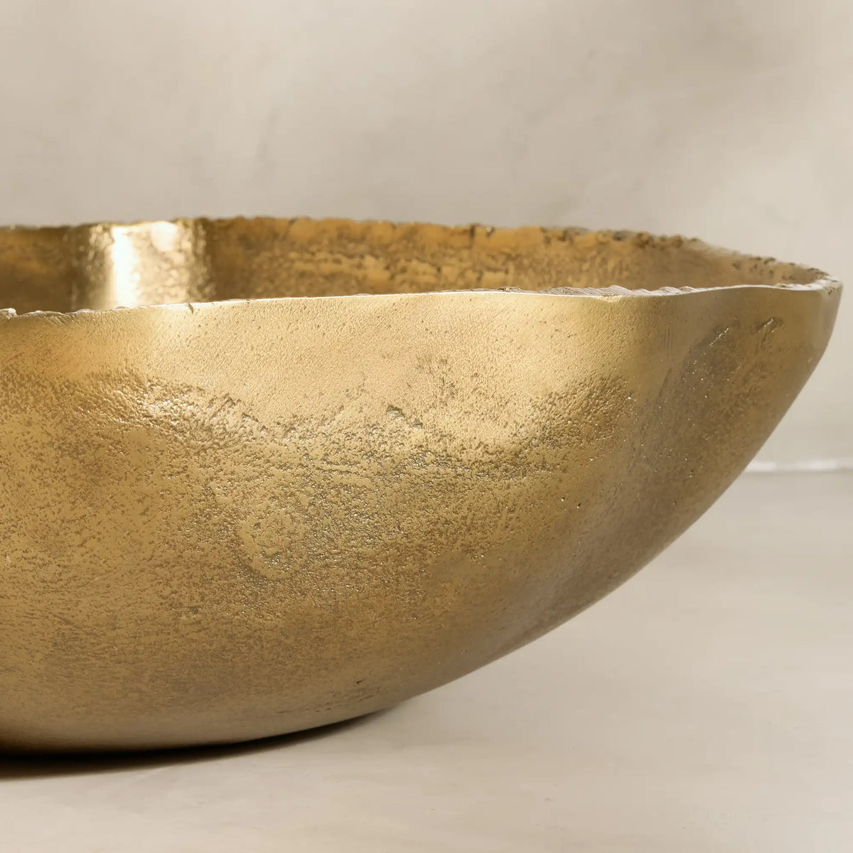 Antique Brass Decorative Bowl, Organic Cast Aluminum Bowl
