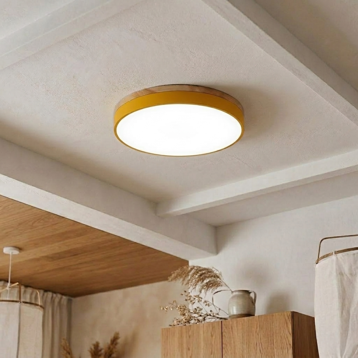 Bauhaus Disc Ceiling Light, Flat Round Flush Mount Lamp