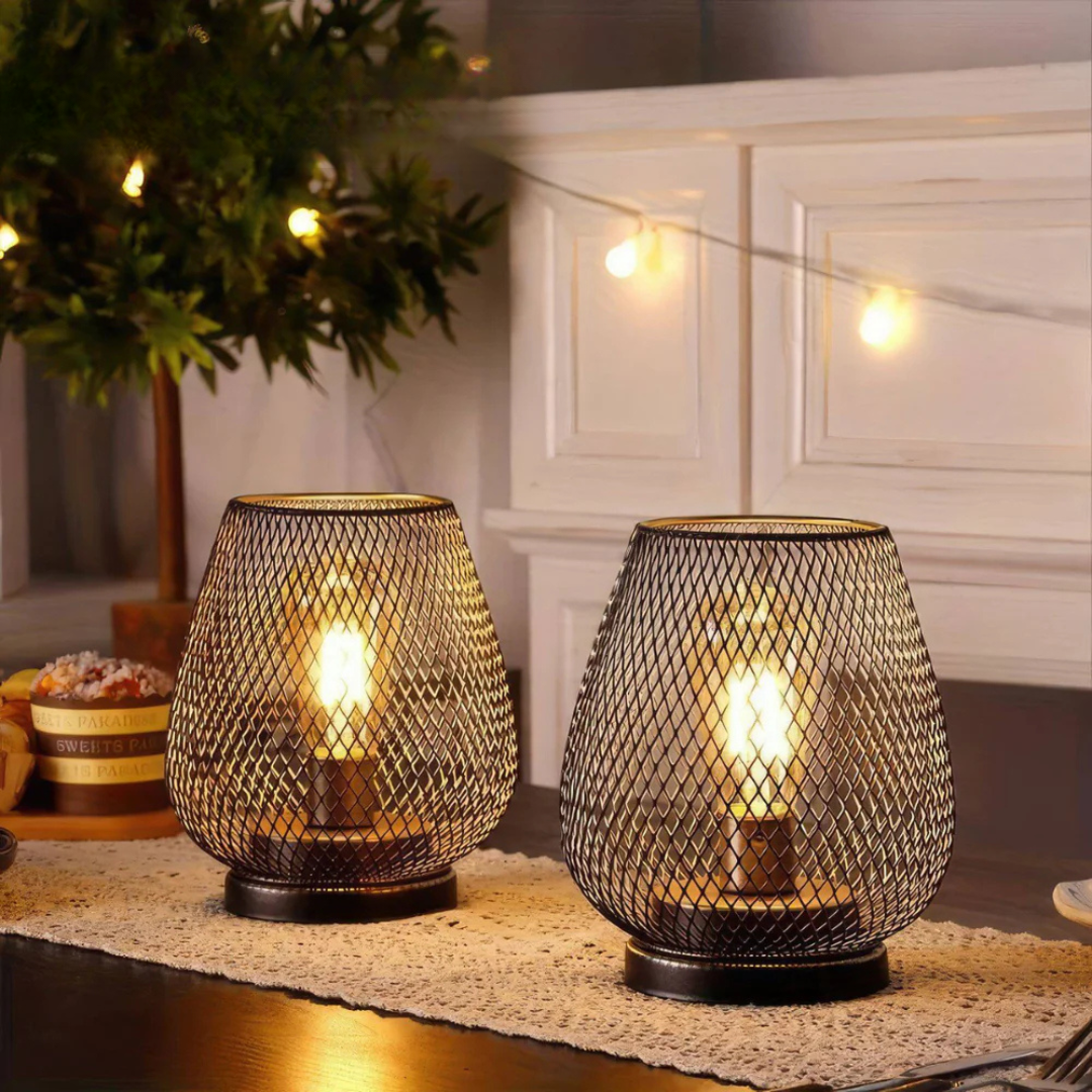 Wireless LED Table Lamp, Portable Metal Battery Lamp