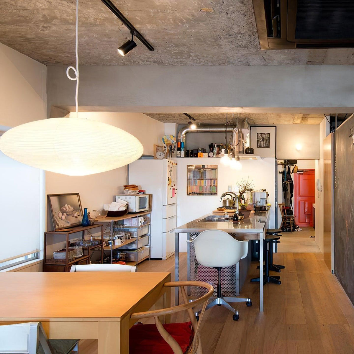 Washi Paper Lantern Pendant Light, Japandi Ceiling Lamp