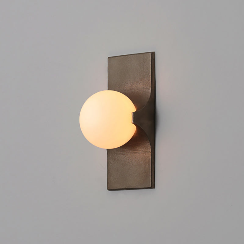 Brass Alabaster Globe Wall Light, Single or Double Sconce
