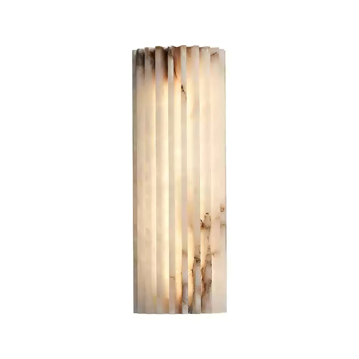 Ribbed Alabaster Wall Sconce, Dimmable LED Stone Wall Light