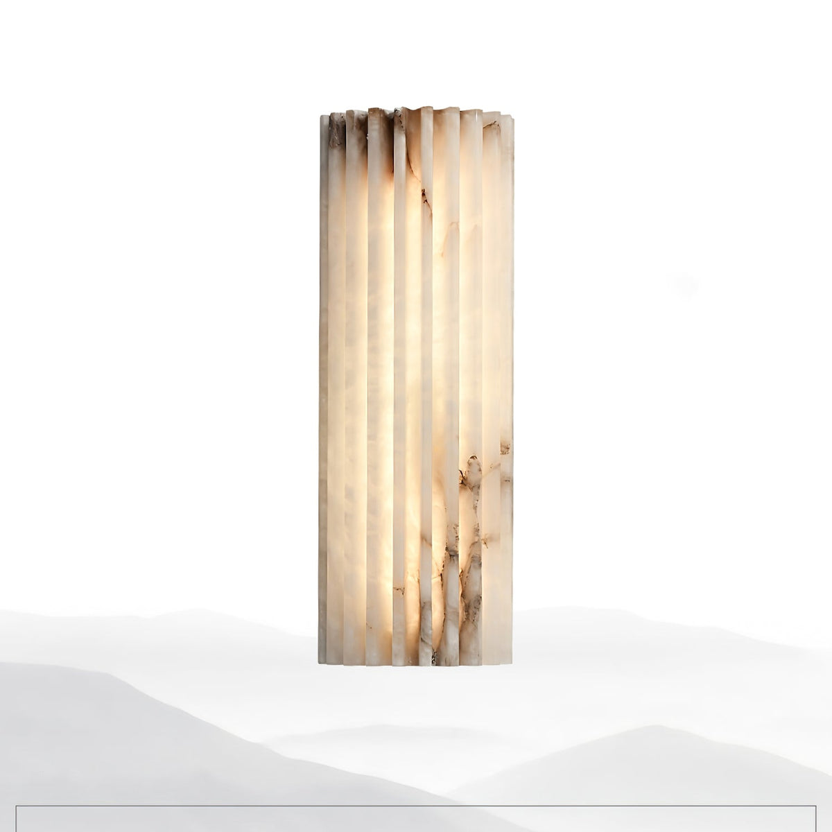 Ribbed Alabaster Wall Sconce, Dimmable LED Stone Wall Light