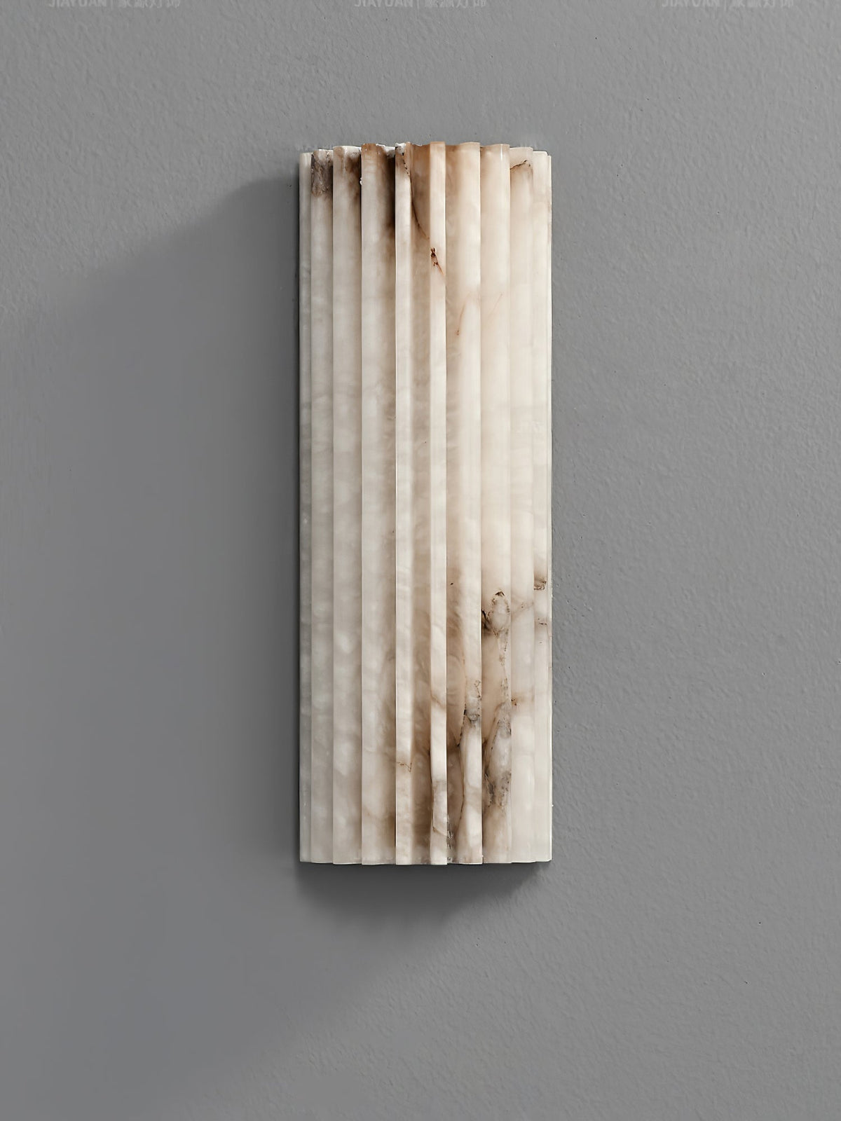 Ribbed Alabaster Wall Sconce, Dimmable LED Stone Wall Light