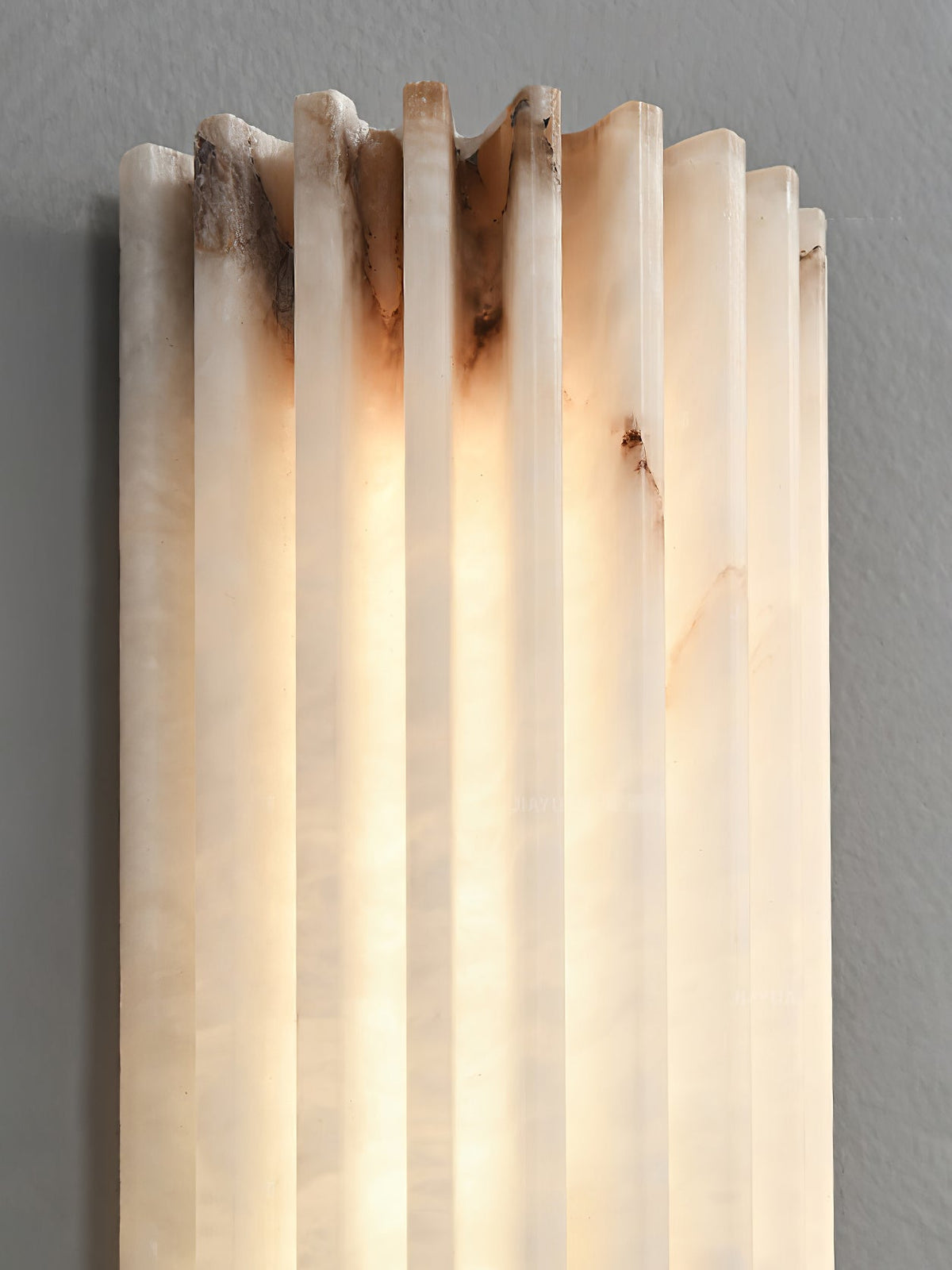 Ribbed Alabaster Wall Sconce, Dimmable LED Stone Wall Light