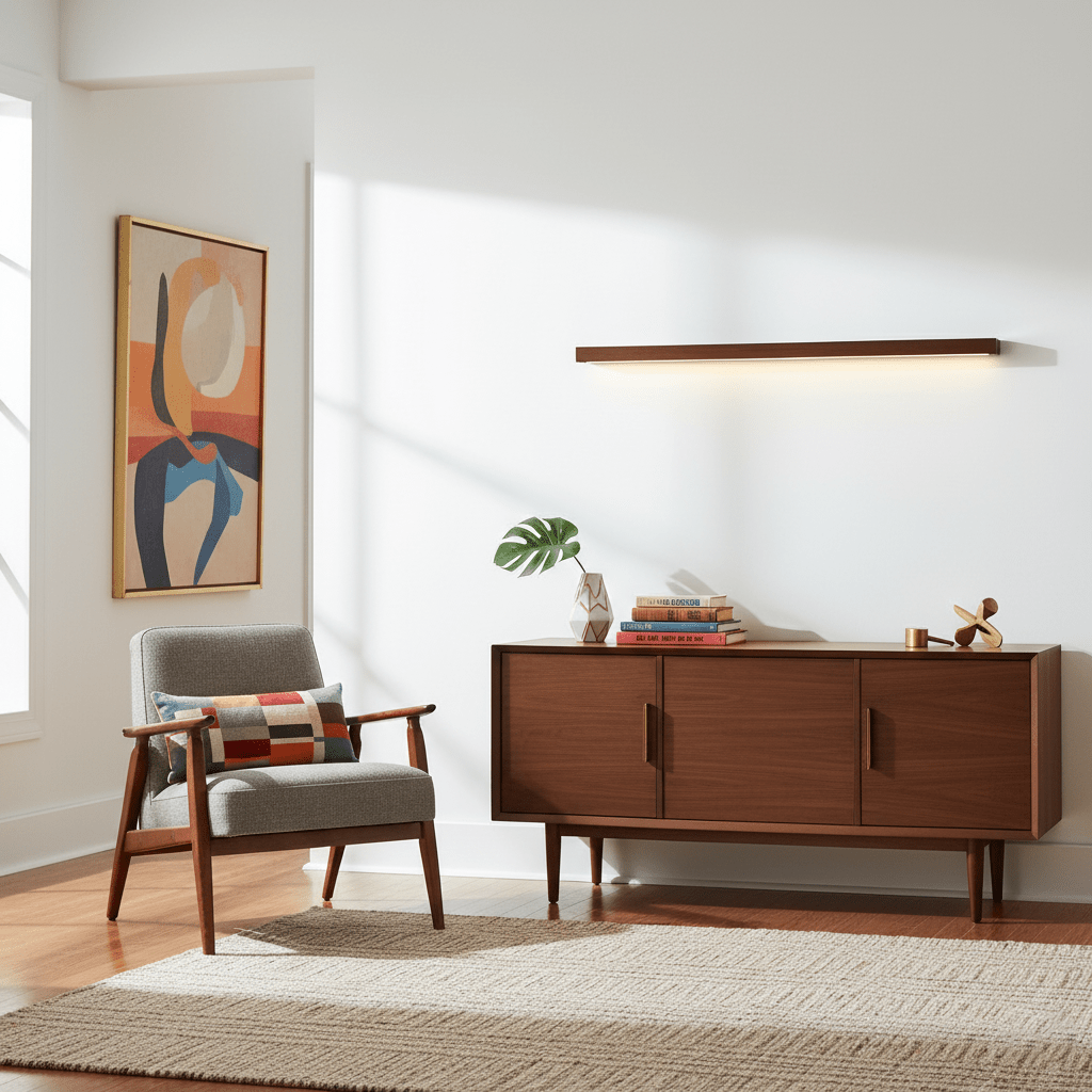 Linear Wood LED Wall Light, Dimmable Up Down Vanity Light