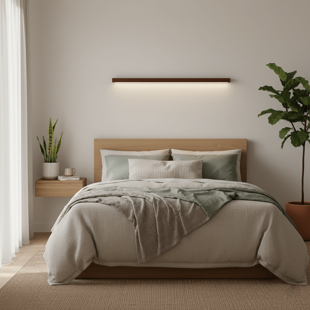 Linear Wood LED Wall Light, Dimmable Up Down Vanity Light