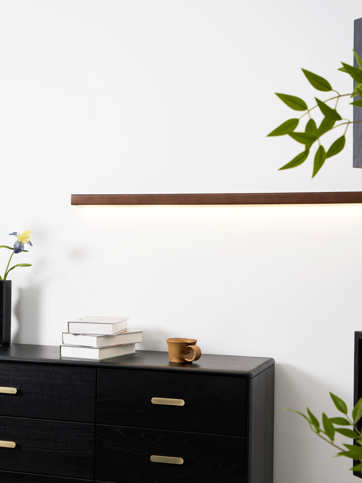 Linear Wood LED Wall Light, Dimmable Up Down Vanity Light