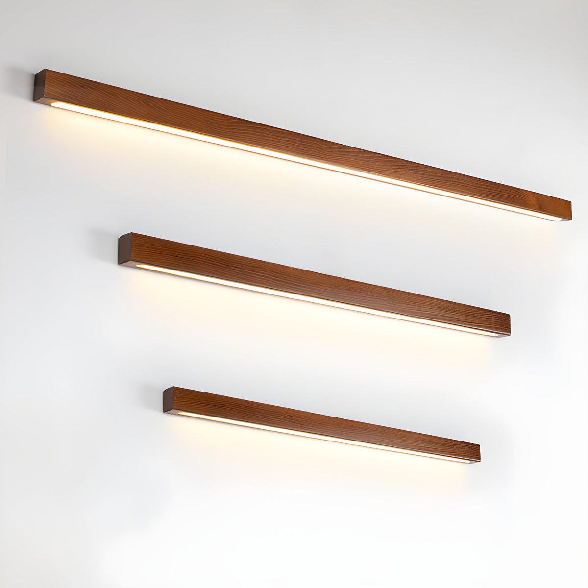 Linear Wood LED Wall Light, Dimmable Up Down Vanity Light