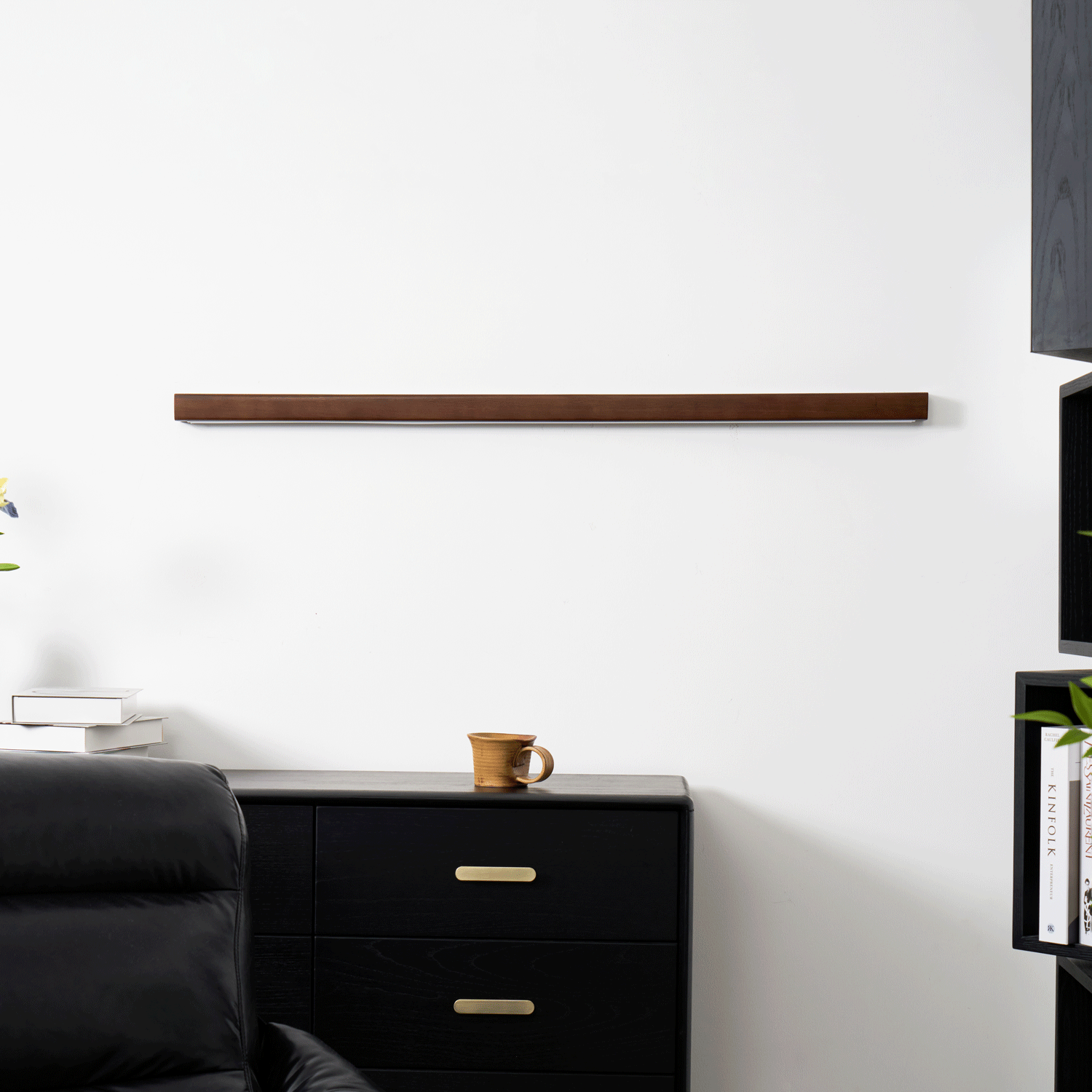 Linear Wood LED Wall Light, Dimmable Up Down Vanity Light
