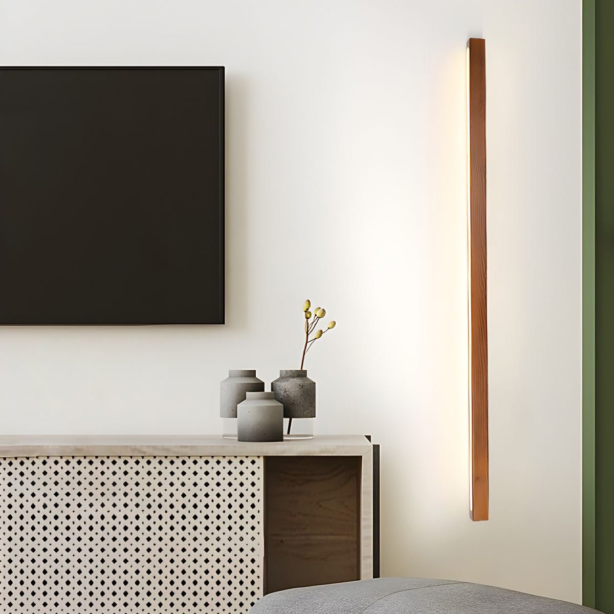 Linear Wood LED Wall Light, Dimmable Up Down Vanity Light