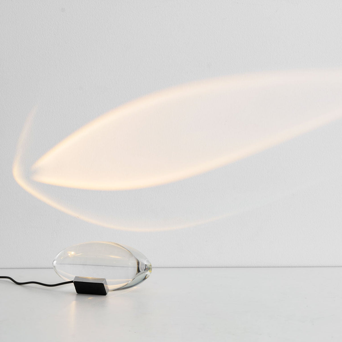 Crystal Glass Pebble Table Lamp, Sunset & Warm Night Light