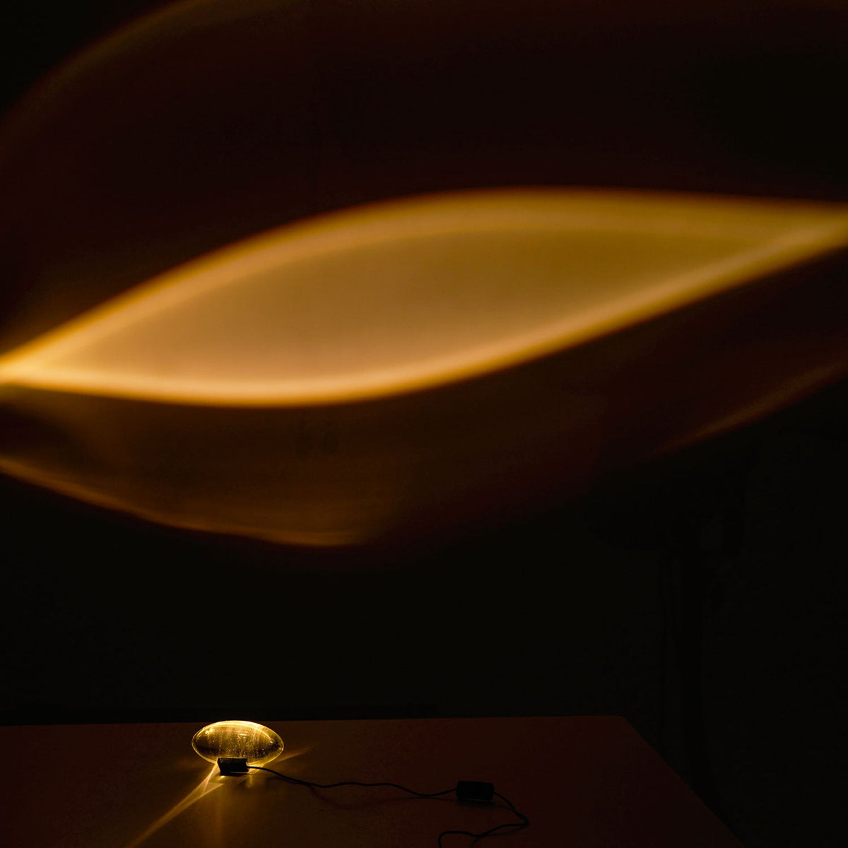 Crystal Glass Pebble Table Lamp, Sunset & Warm Night Light