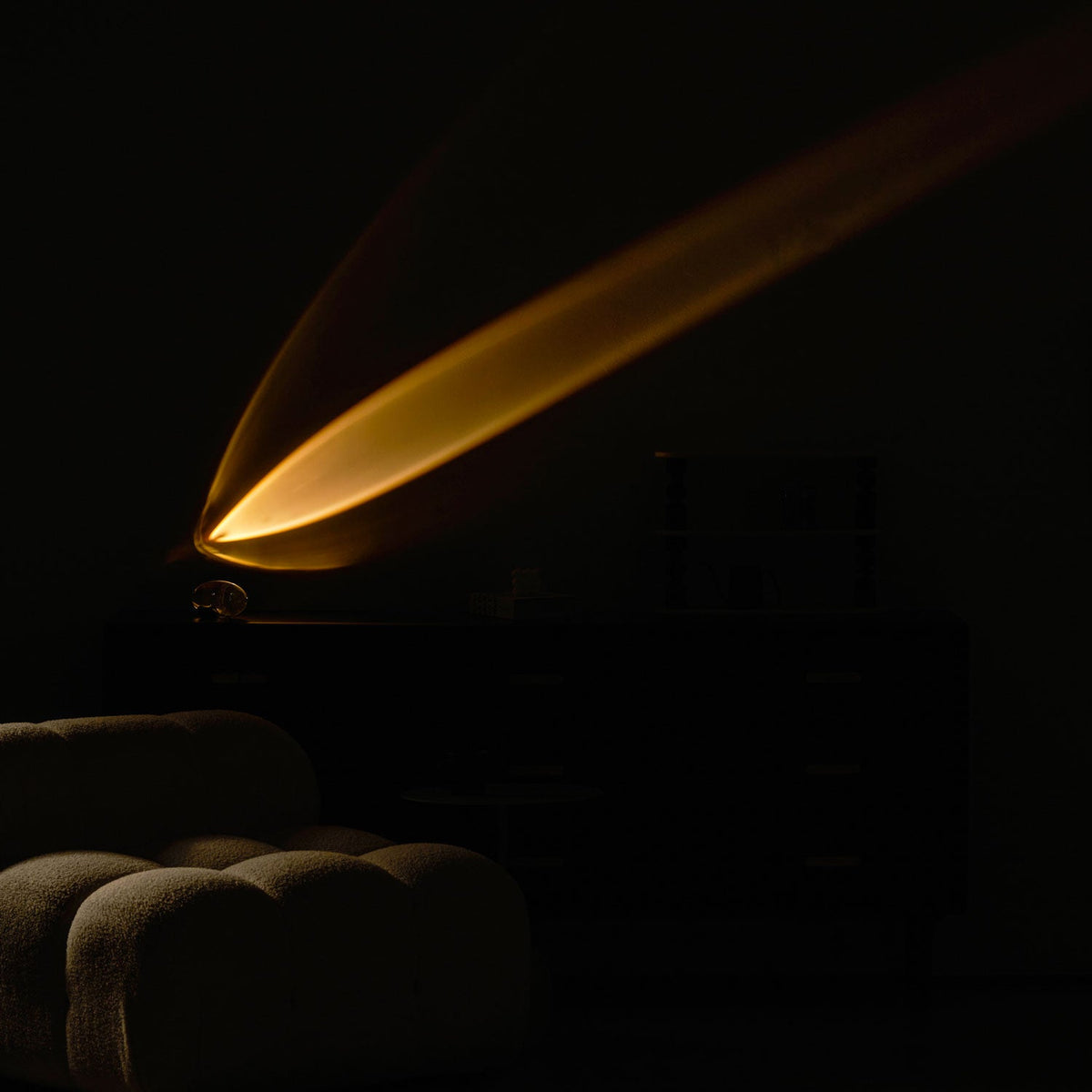Crystal Glass Pebble Table Lamp, Sunset & Warm Night Light