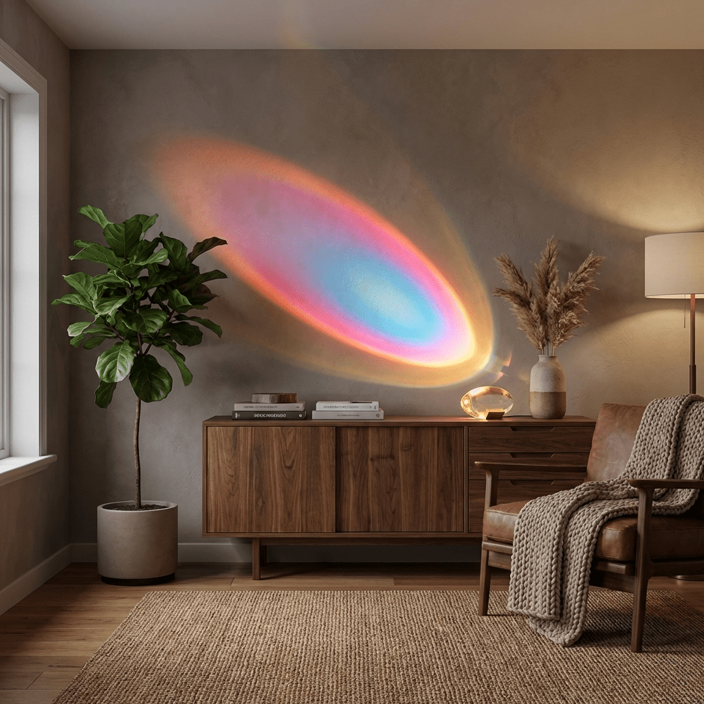 Crystal Glass Pebble Table Lamp, Sunset & Warm Night Light