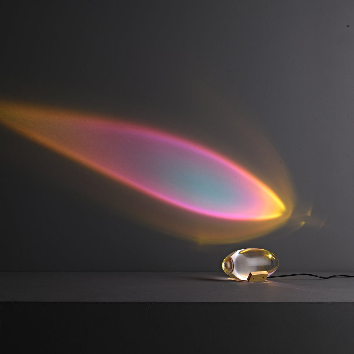 Crystal Glass Pebble Table Lamp, Sunset & Warm Night Light