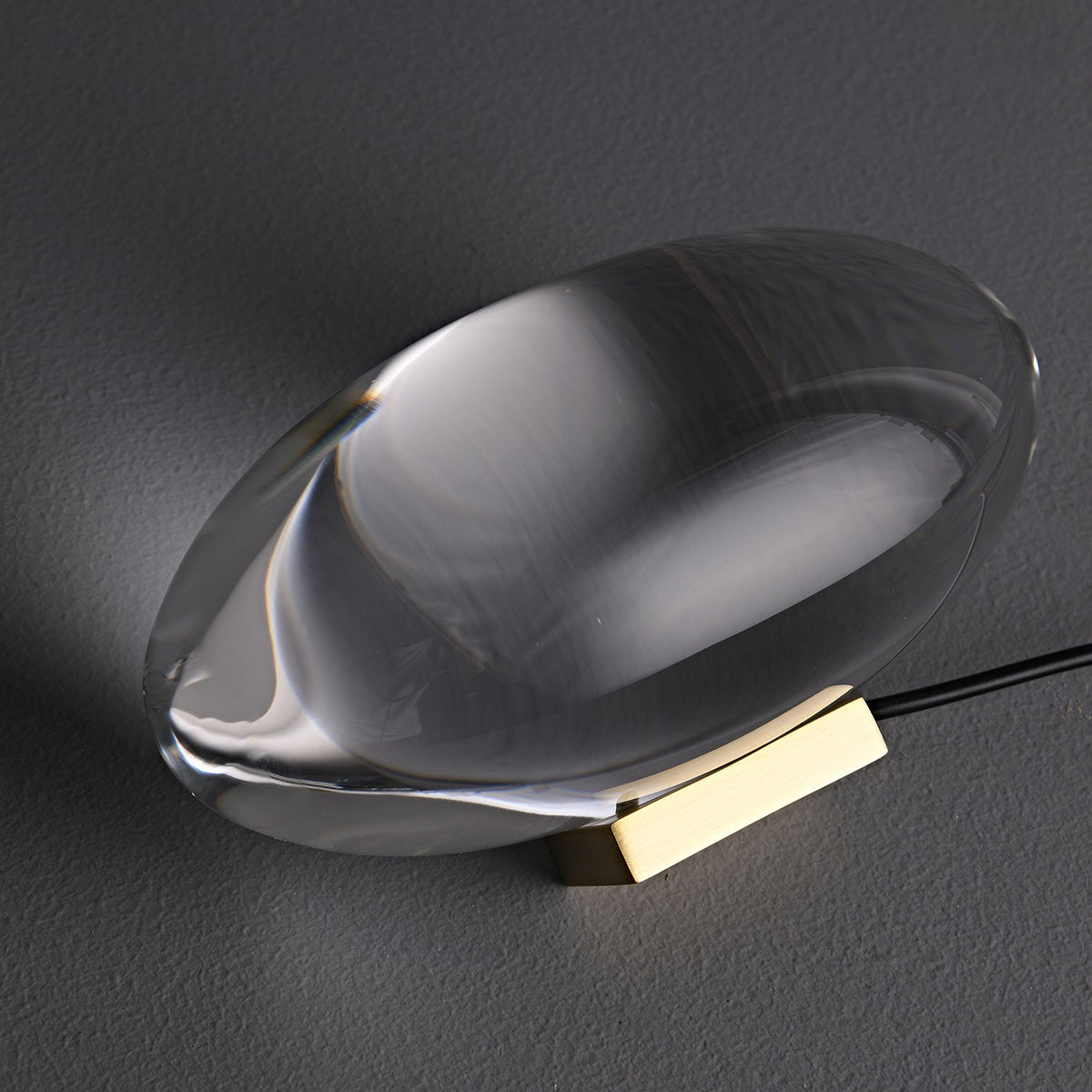 Crystal Glass Pebble Table Lamp, Sunset & Warm Night Light