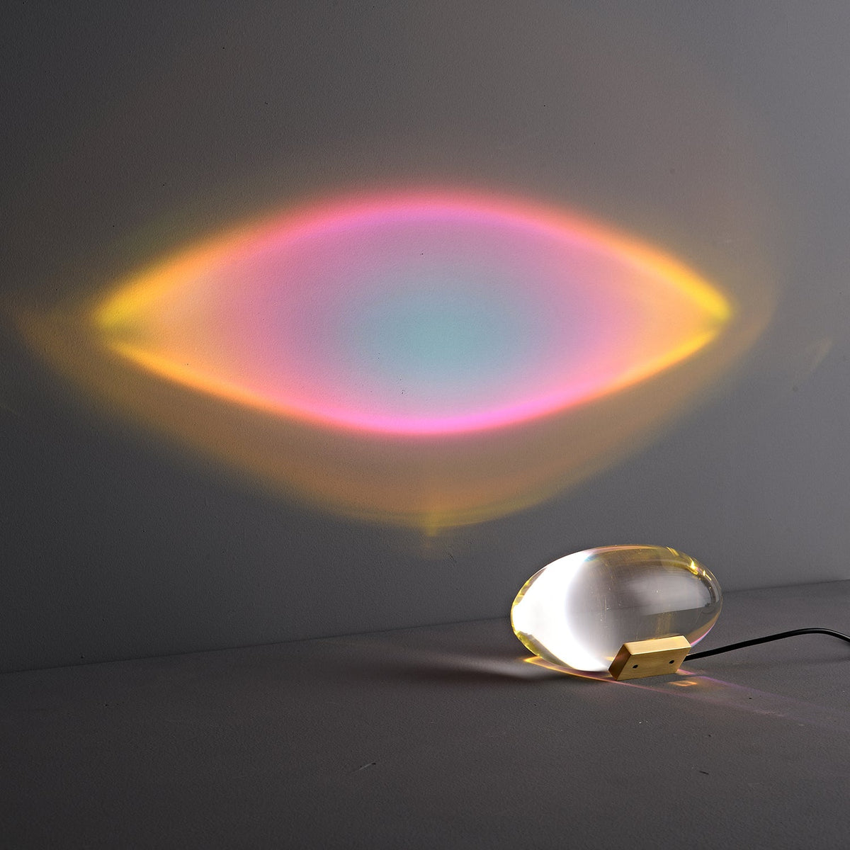 Crystal Glass Pebble Table Lamp, Sunset & Warm Night Light