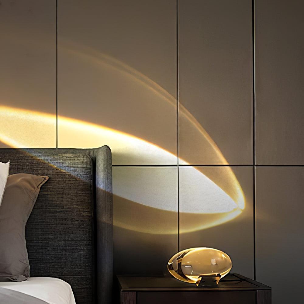 Crystal Glass Pebble Table Lamp, Sunset & Warm Night Light