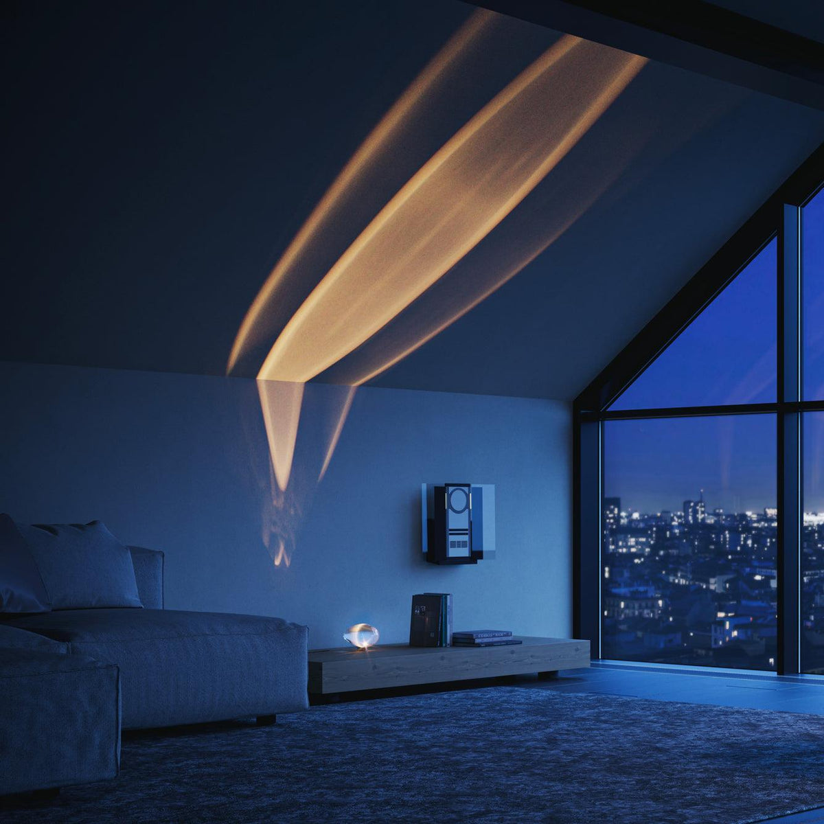 Crystal Glass Pebble Table Lamp, Sunset & Warm Night Light