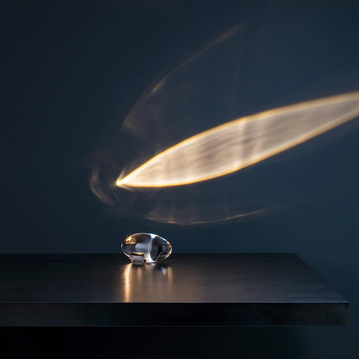 Crystal Glass Pebble Table Lamp, Sunset & Warm Night Light