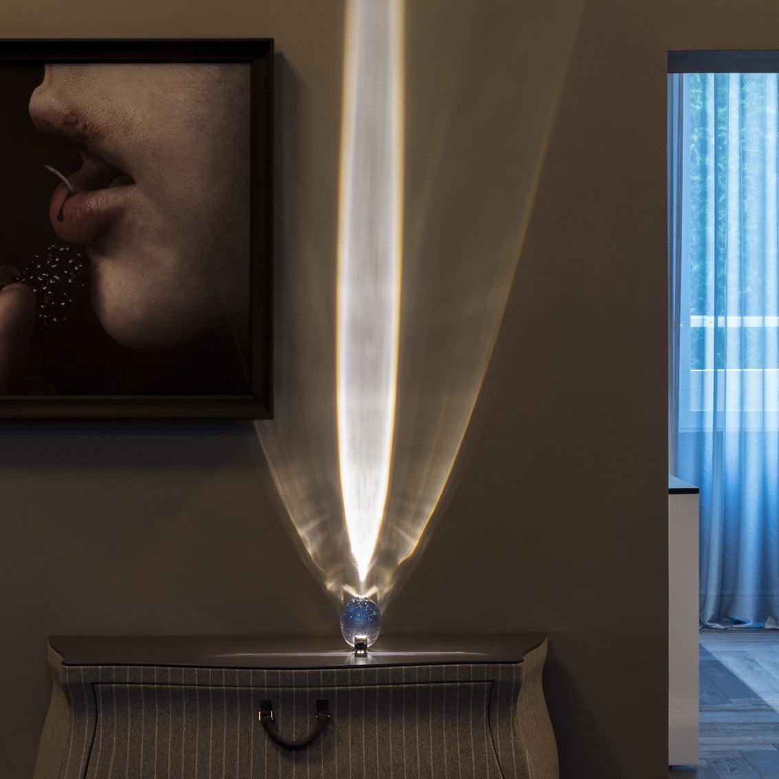 Crystal Glass Pebble Table Lamp, Sunset & Warm Night Light